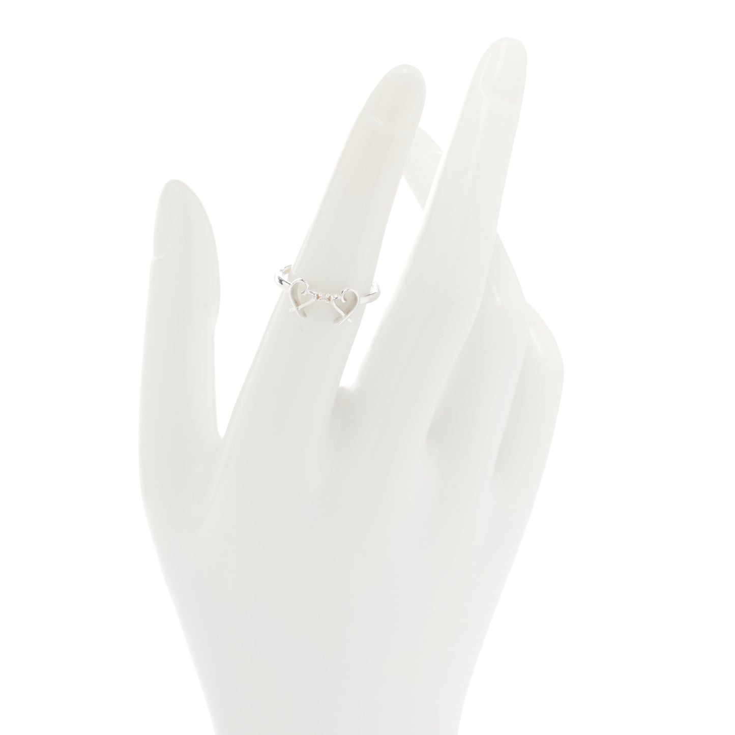 Sterling Silver Paloma Picasso Diamond Double Loving Heart Ring 51 5.75