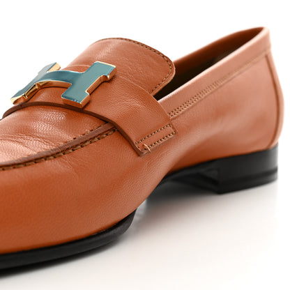 Hermes Goatskin Womens Paris Loafers 35.5 Naturel 9 of 10