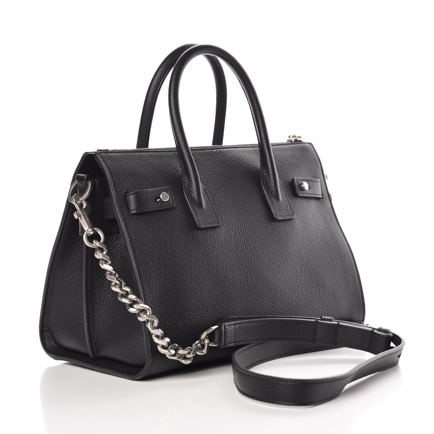 Saint Laurent Grained Calfskin Baby Sac De Jour Souple Black 3 of 9
