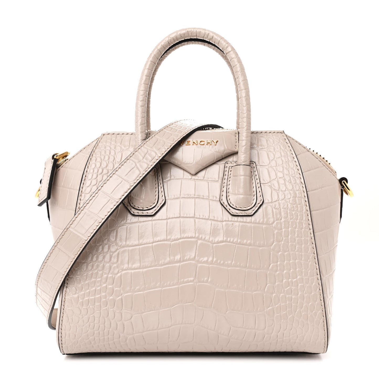 Calfskin Crocodile Embossed Mini Antigona Dune