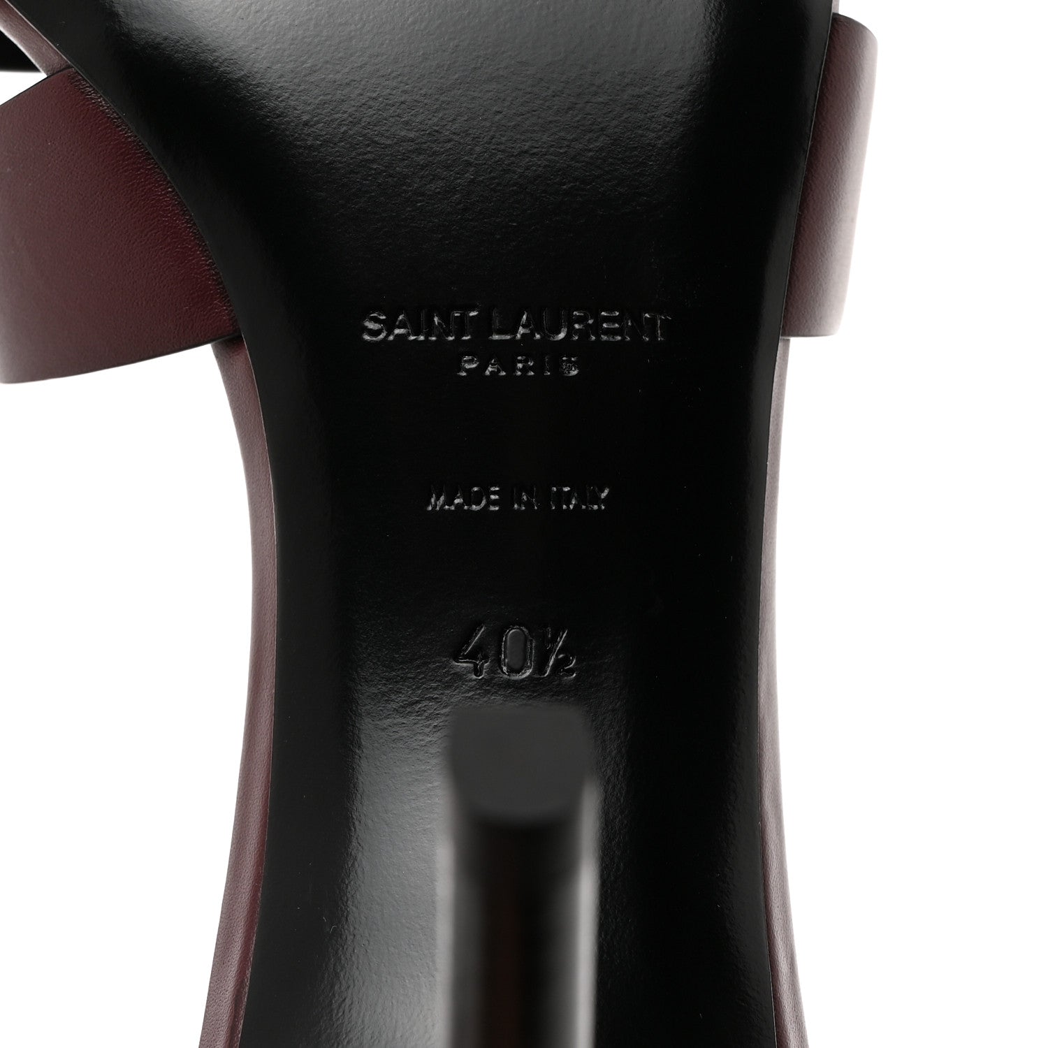 Saint Laurent Calfskin Tribute 85 Slide Sandals 40.5 Rouge Legion 8 of 9