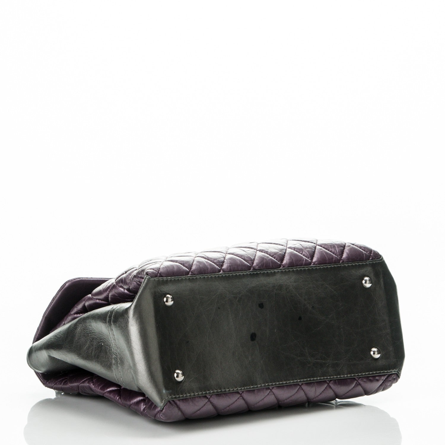 Chanel Metallic Calfskin Medium Lady Pearly Flap Dark Purple 4 of 7
