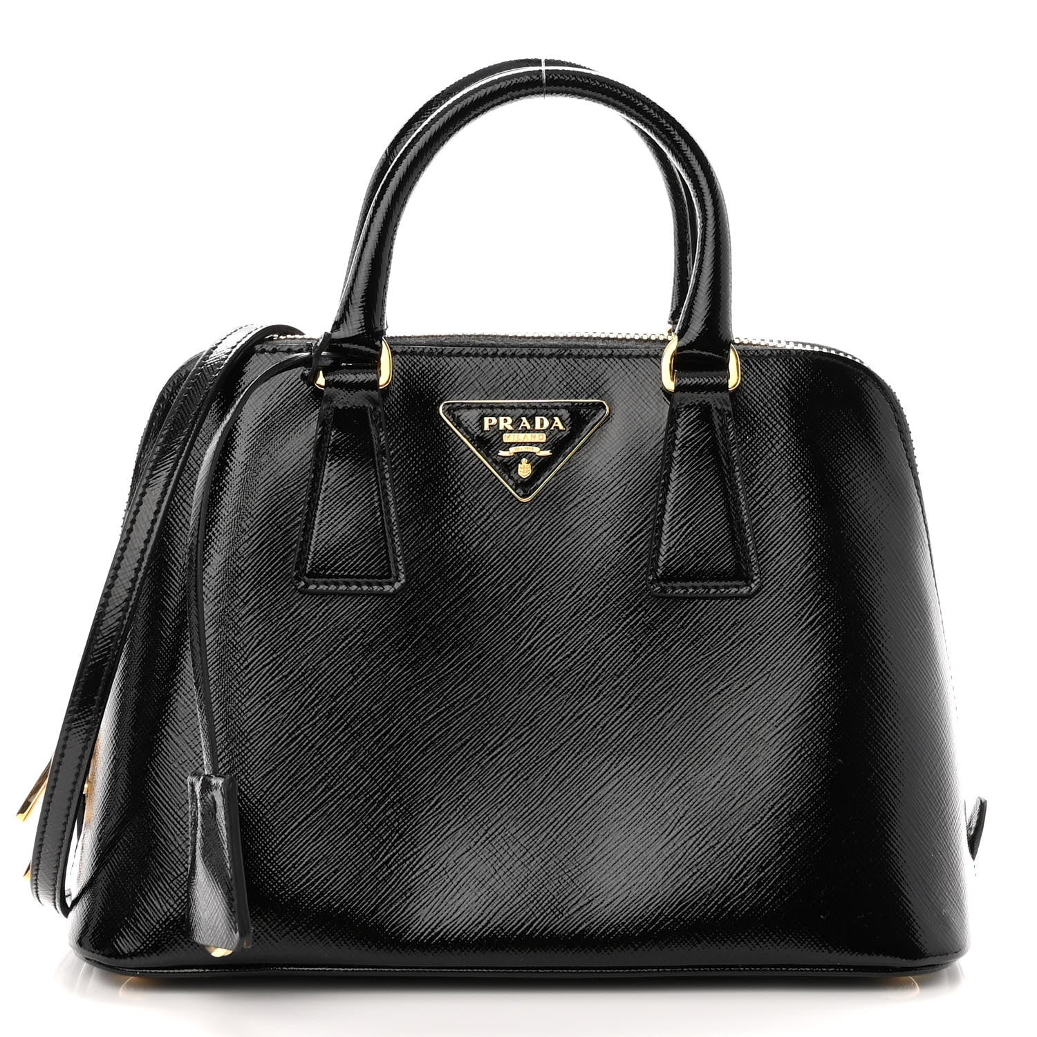 Prada Saffiano Vernice Small Promenade Tote Black 1 of 9