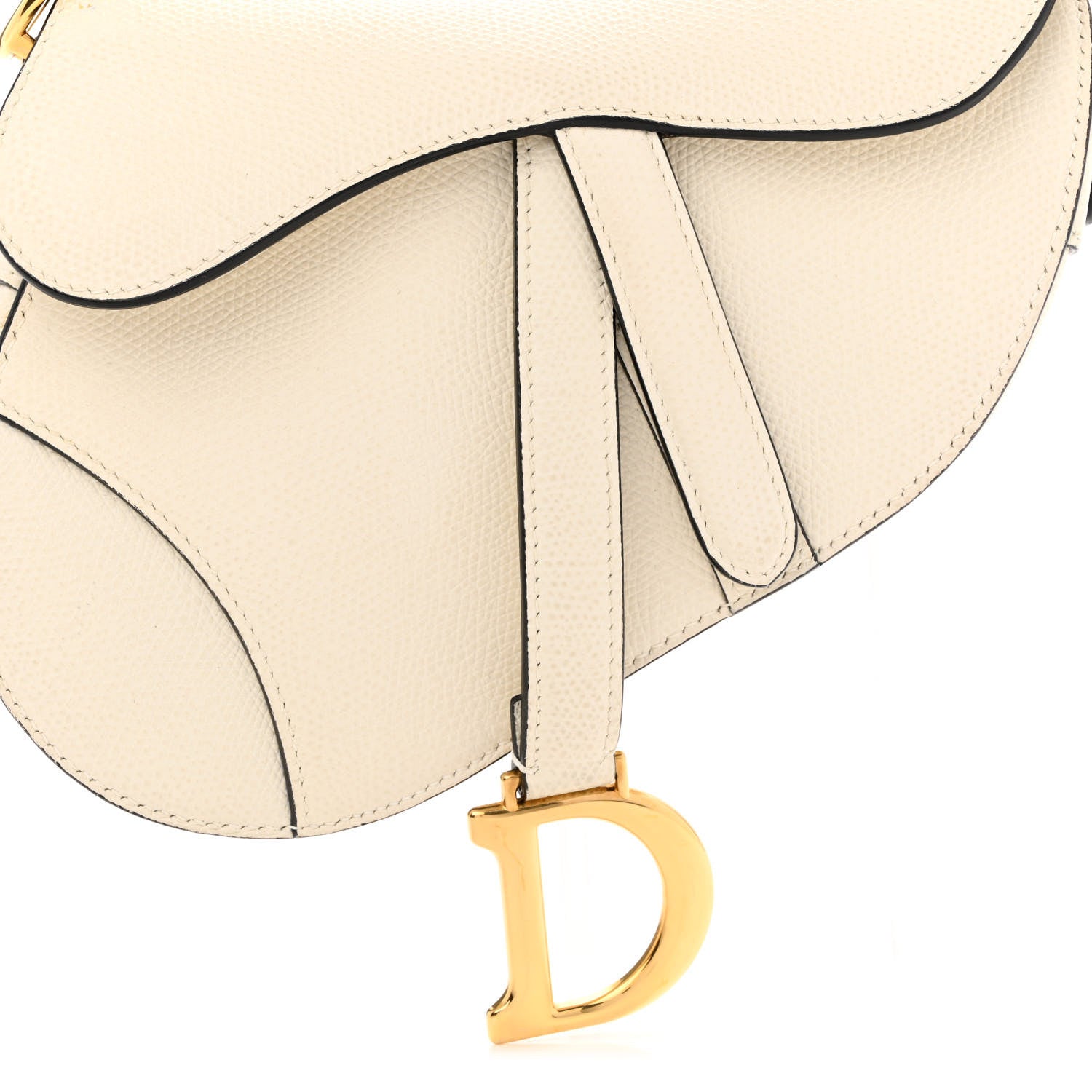 Christian Dior Grained Calfskin Mini Saddle Bag White 8 of 10
