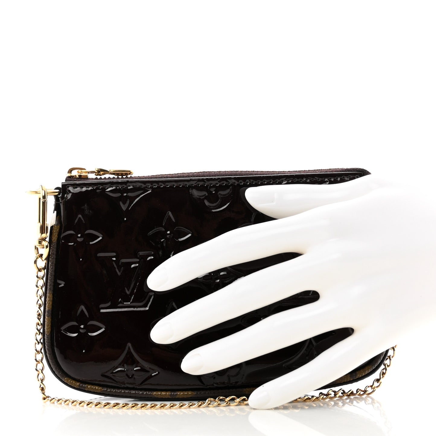 Vernis Monogram Mini Pochette Accessories Amarante