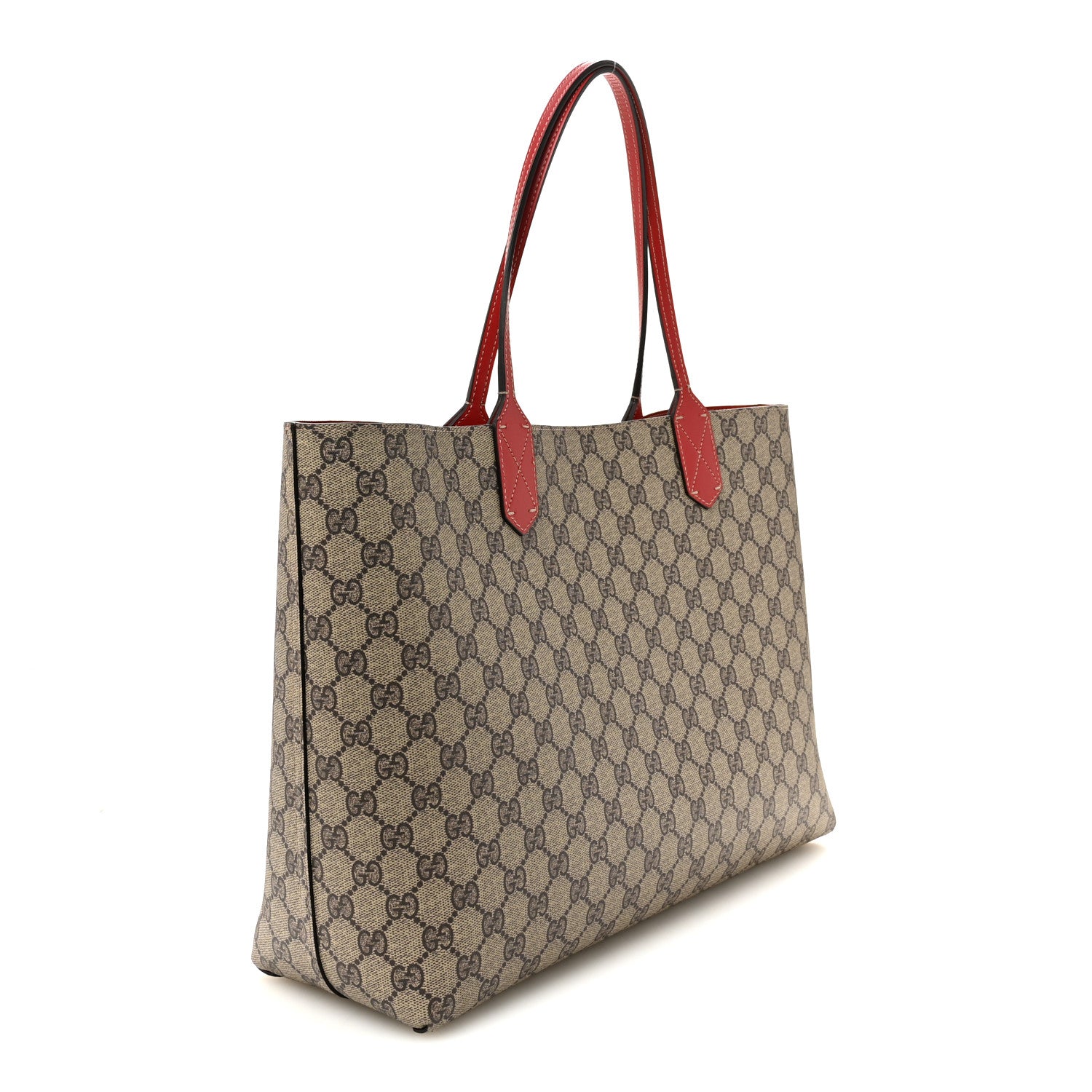 Gucci GG Supreme Monogram Medium Reversible Tote Beige Red 3 of 9