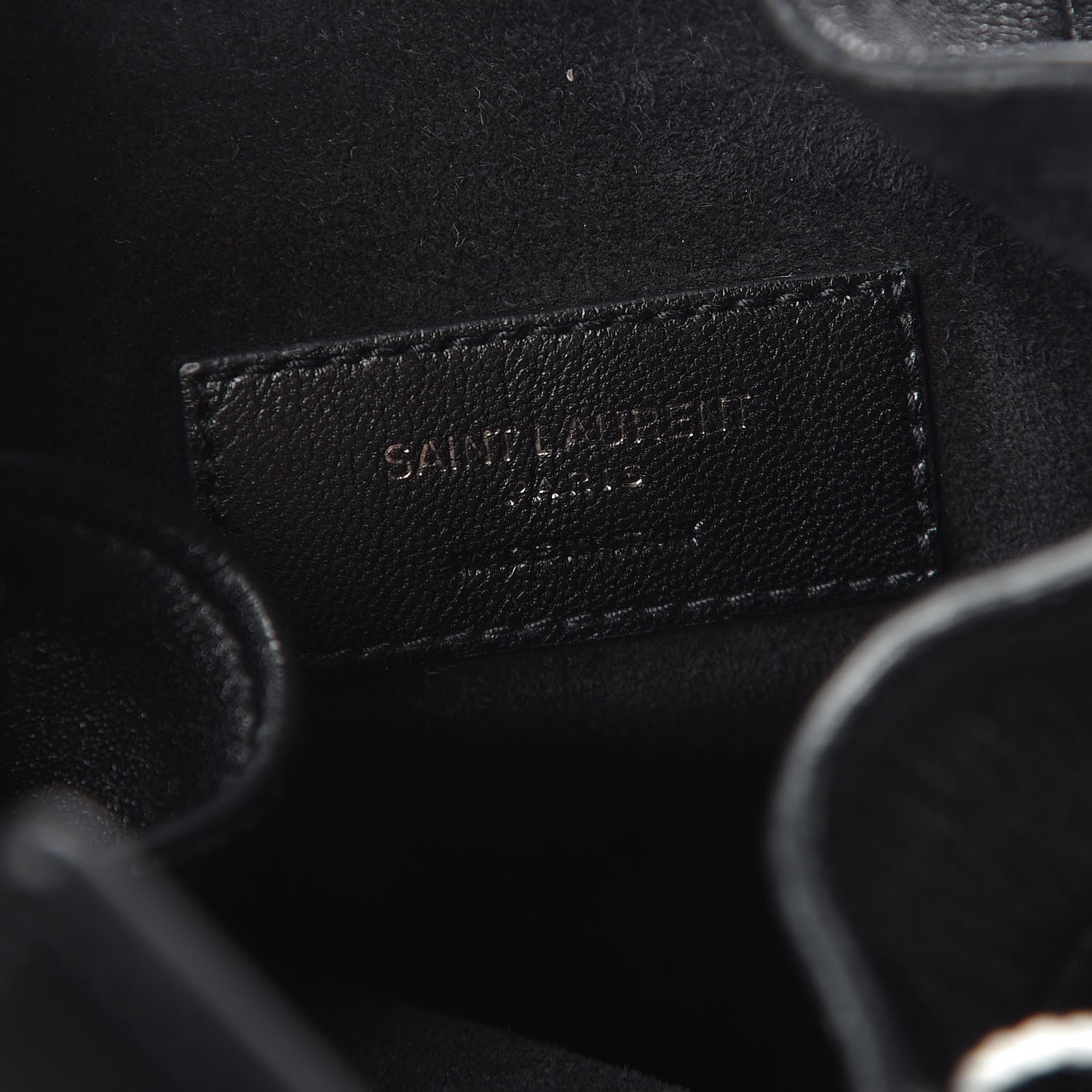 Saint Laurent Shearling Anja Bucket Bag Black 6 of 9