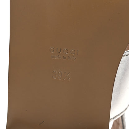 Gucci Nappa Charlotte Horsebit Thong Sandals 39.5 Silver 8 of 12