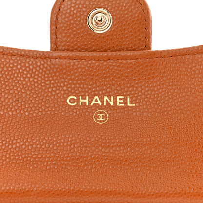 Chanel Caviar Quilted Flap Card Holder Wallet Light Brown 6 of 9
