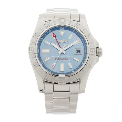 Breitling Stainless Steel Blue Mother of Pearl 43mm Avenger II GMT Automatic Watch A32390 1 of 5
