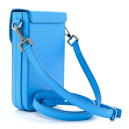 Christian Dior Smooth Calfskin Vertical Pouch Blue 3 of 10