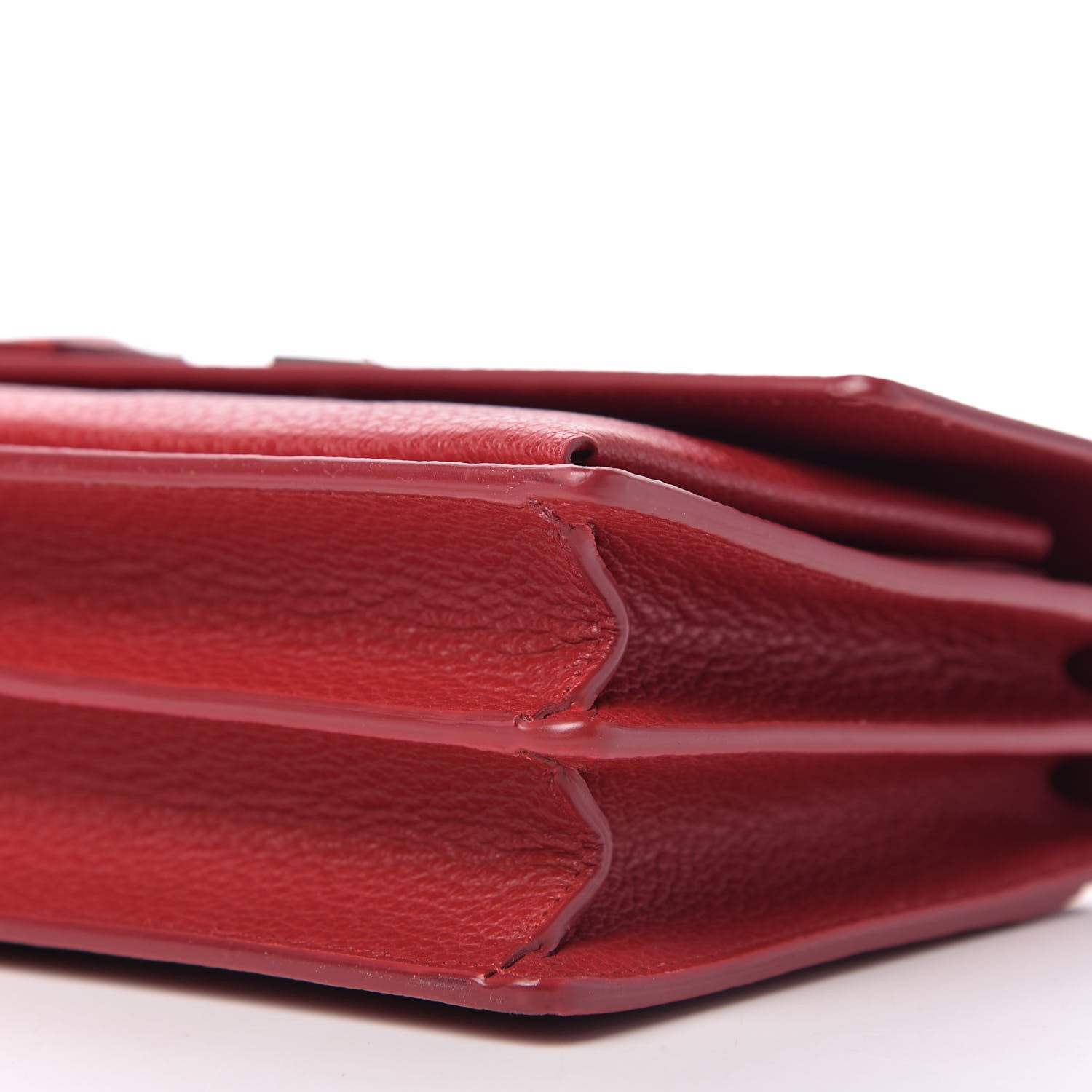 Saint Laurent Grained Calfskin Medium Monogram Sunset Satchel Red 7 of 9
