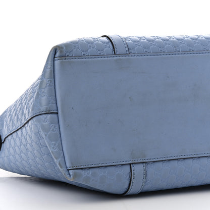 Gucci Soft Microguccissima Small Zippered Satchel Light Blue 9 of 17
