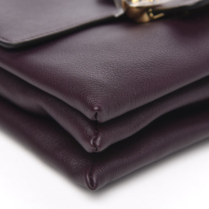 Alexander McQueen Grained Calfskin Twin Skull Chain Crossbody Burgundy 7 of 9