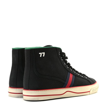 Gucci Canvas Web Mens 1977 Tennis High Top Sneakers 11 Black 4 of 11