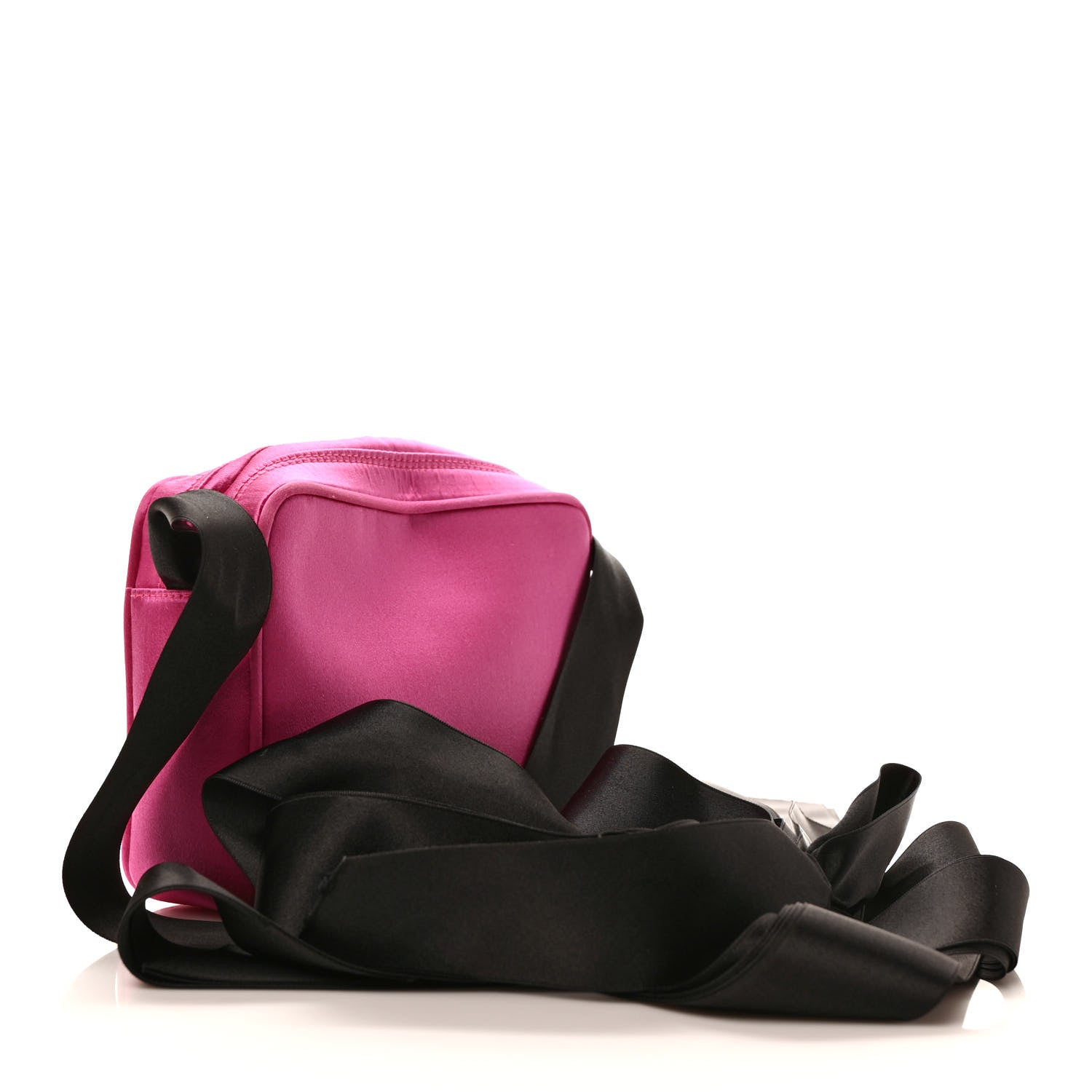 Chanel Satin CC Ribbon Evening Bag Fuchsia Black 2 of 8