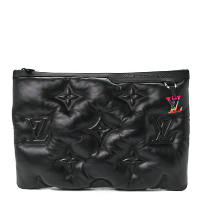 Louis Vuitton Lambskin Puffer A4 Pouch Black 1 of 11