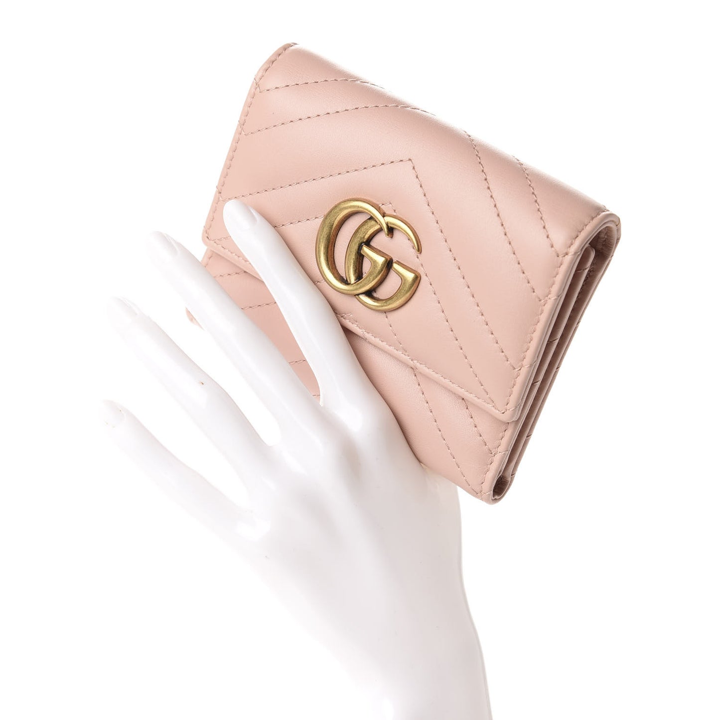 Calfskin Matelasse GG Marmont Wallet Perfect Pink