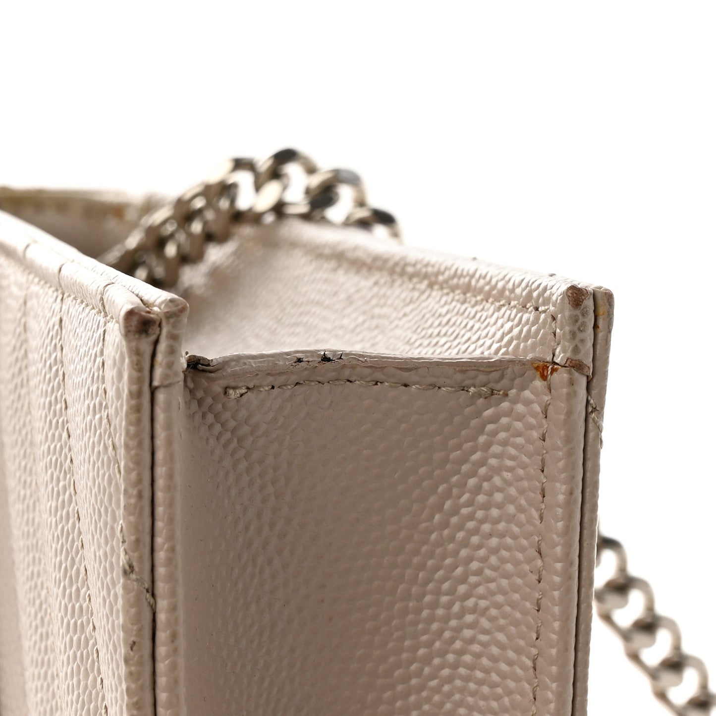 Grain De Poudre Matelasse Chevron Monogram Envelope Chain Wallet Dark Beige