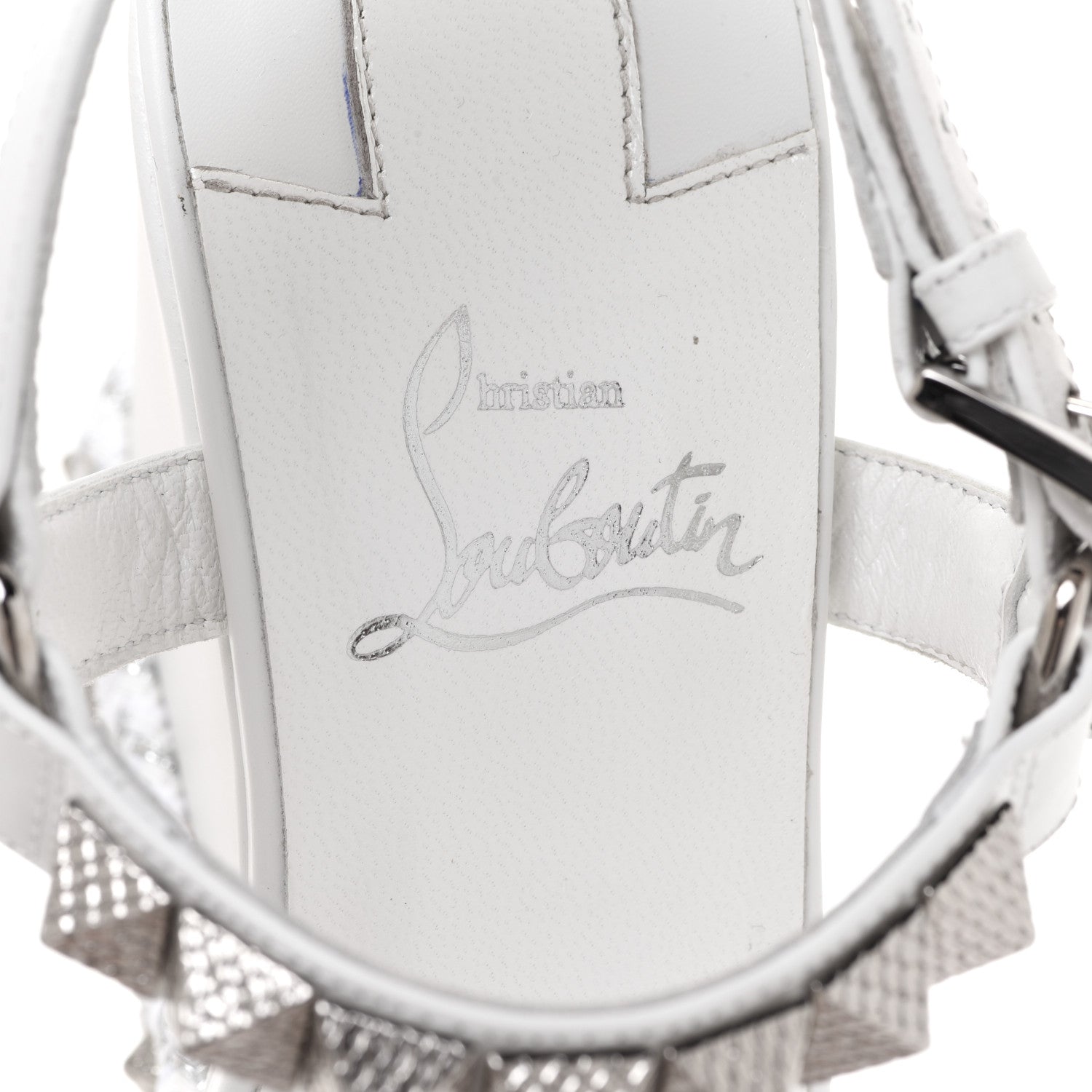 Christian Louboutin Nappa Pyraclou 110 Wedge Sandals 38 White 9 of 16