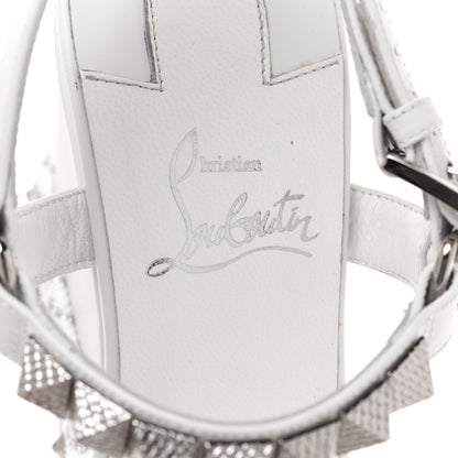 Christian Louboutin Nappa Pyraclou 110 Wedge Sandals 38 White 9 of 16