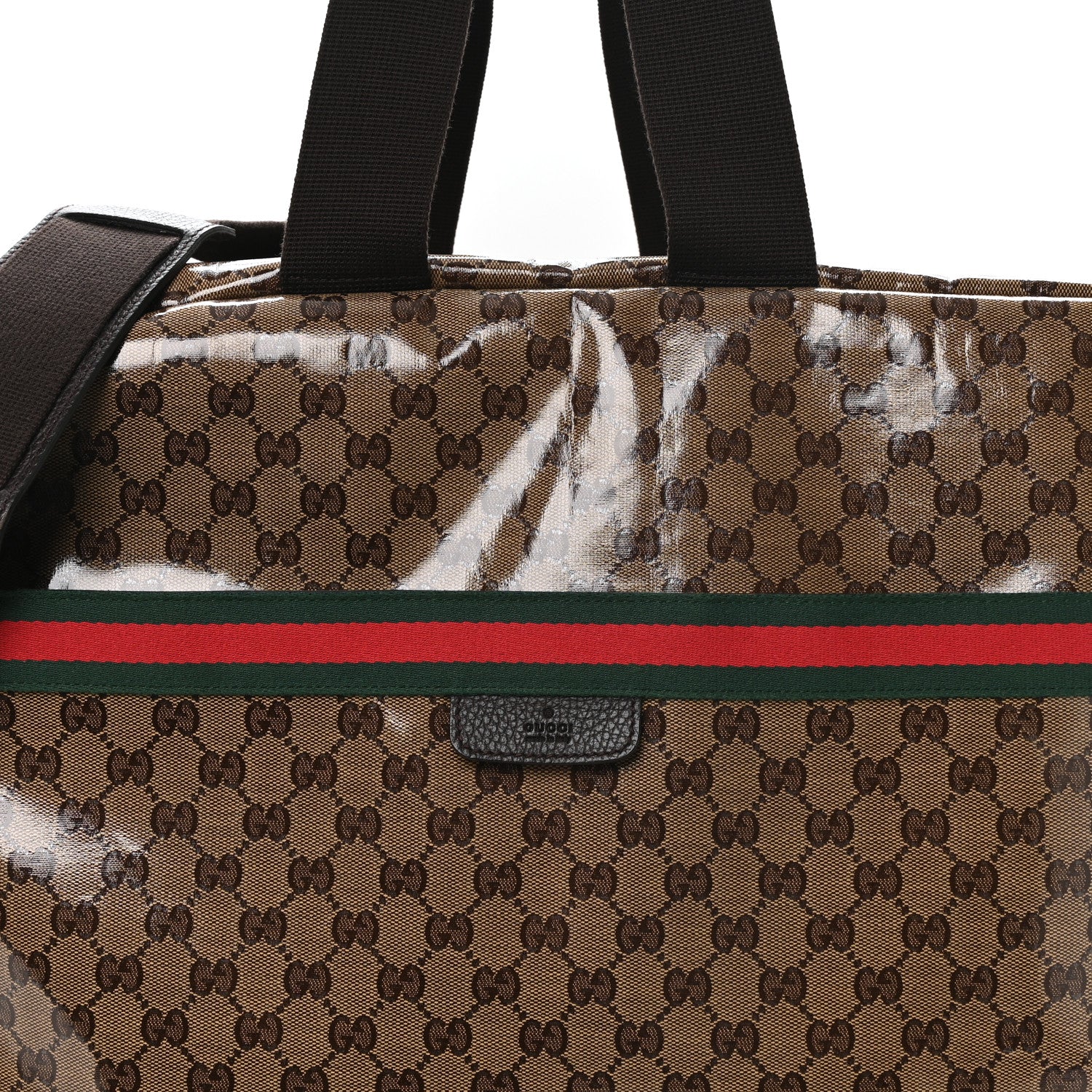 Gucci Crystal Monogram Web Large Carry On Duffle Bag Brown 7 of 9