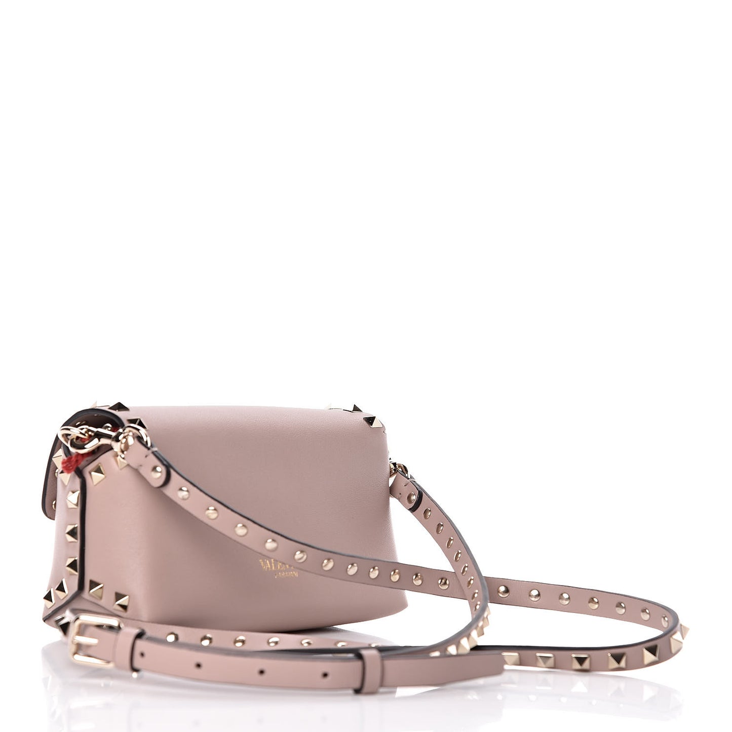 Calfskin Mini Rockstud Crossbody Bag Poudre