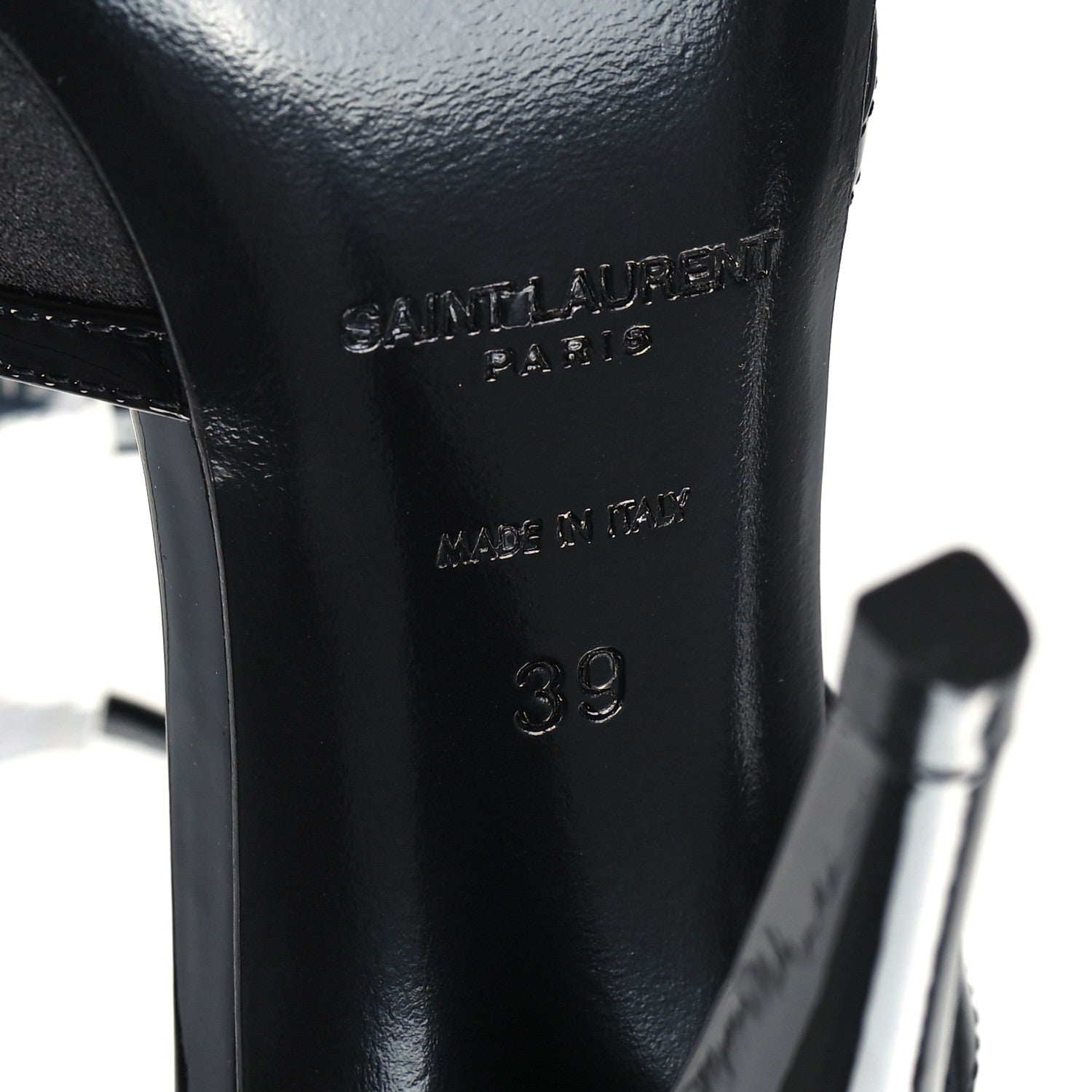Saint Laurent Crepe Satin Jones 110 Strap Pumps 39 Black 7 of 10