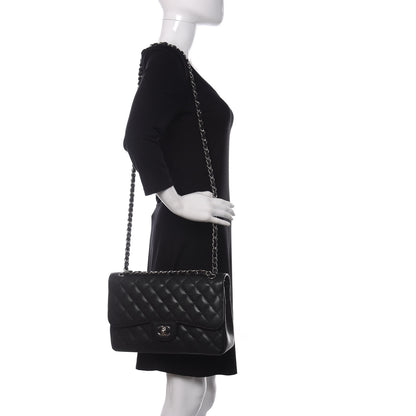 Chanel Caviar Quilted Jumbo Double Flap Black 2 of 9