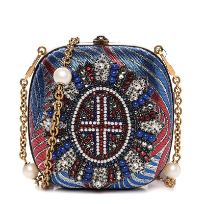 Gucci Brocade Pearl Beaded Sandy Flow Chain Clutch Multicolor 1 of 10