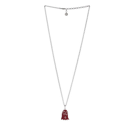 Gucci Sterling Silver Enamel GucciGhost Ghost Pendant Necklace Red 3 of 6