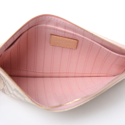 Louis Vuitton Damier Azur Neverfull MM GM Pochette Rose Ballerine 5 of 7