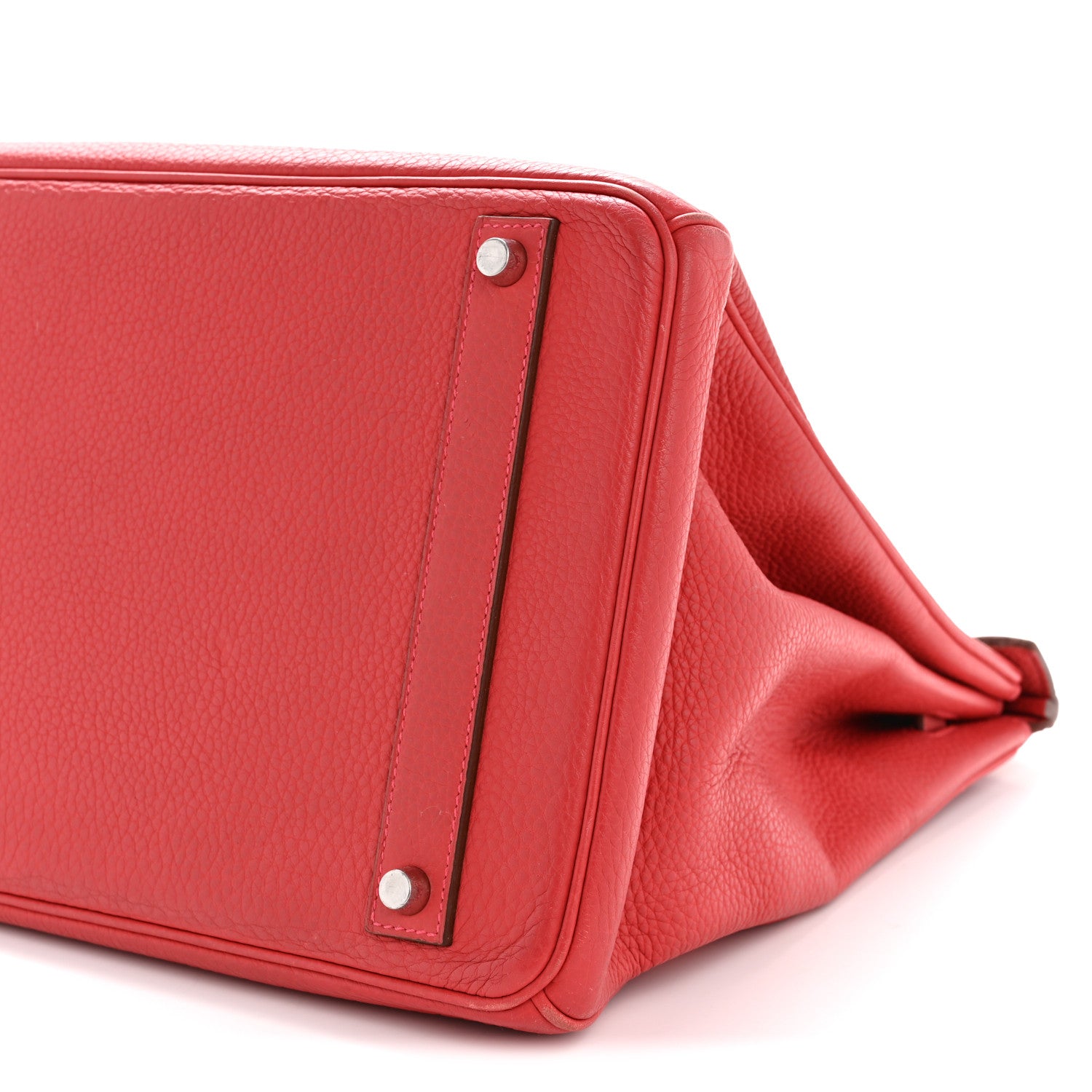 Hermes Taurillon Clemence Birkin 40 Rouge Venetian 9 of 15