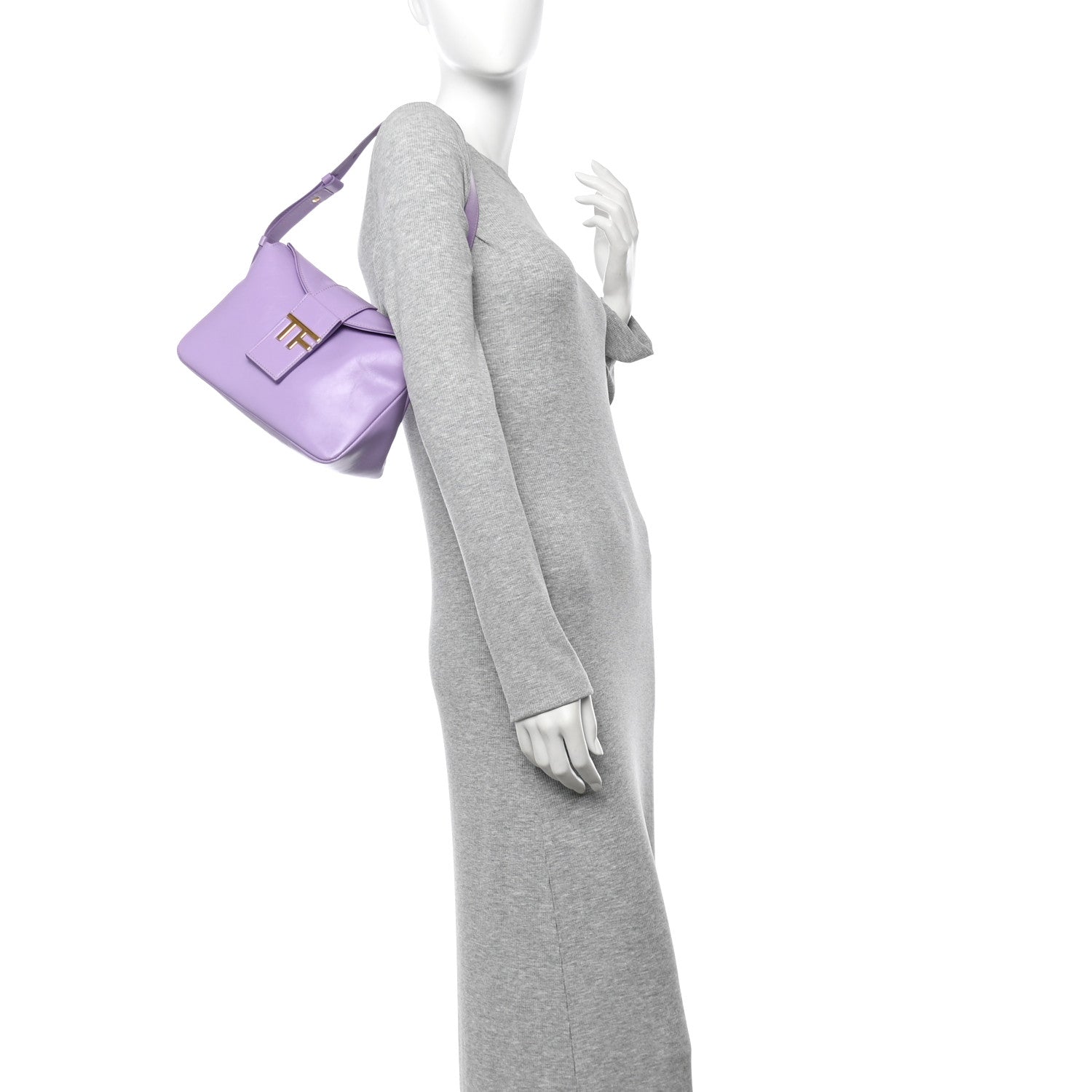 Tom Ford Calfskin Mini TF Hobo Iced Lavender 2 of 9