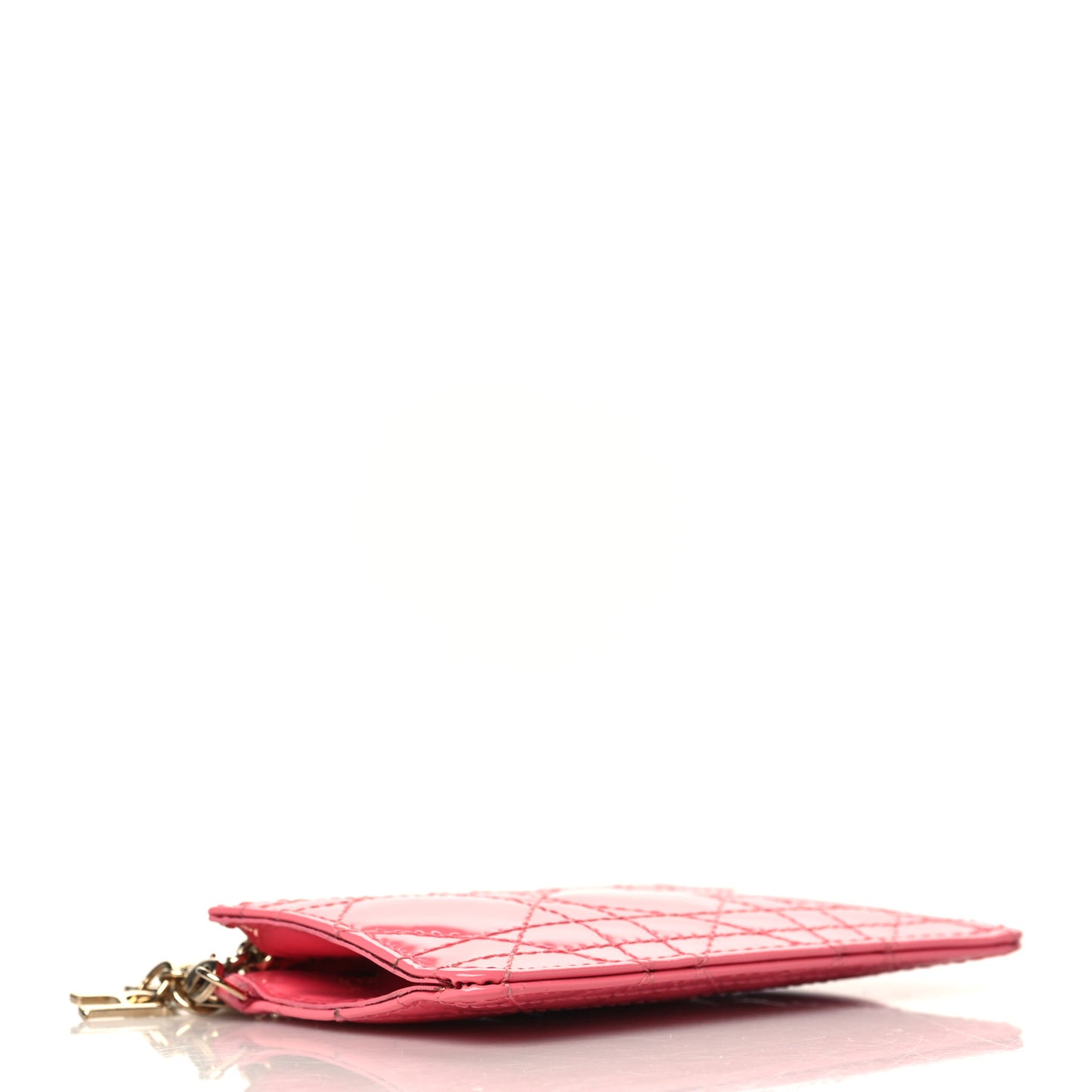 Patent Cannage Lady Dior Key Pouch Pink