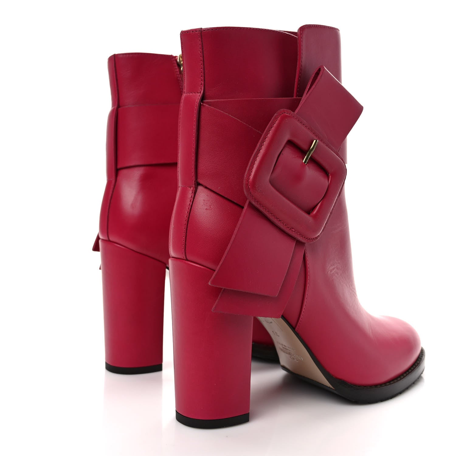 Valentino Garavani Calfskin Buckle Ankle Booties 37 Cyclamin 4 of 8