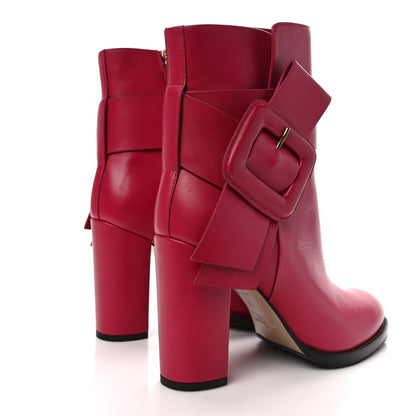 Valentino Garavani Calfskin Buckle Ankle Booties 37 Cyclamin 4 of 8