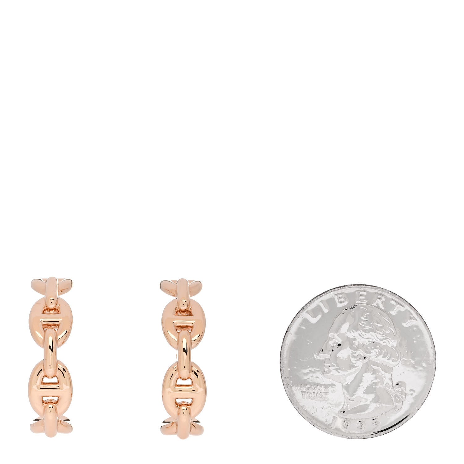 Hermes 18K Rose Gold Chaine d'Ancre Enchainee Earrings 2 of 5