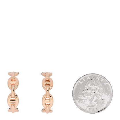 Hermes 18K Rose Gold Chaine d'Ancre Enchainee Earrings 2 of 5