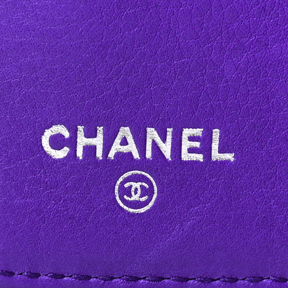 Chanel Calfskin Stitched Fancy CC Yen Wallet Purple 6 of 7