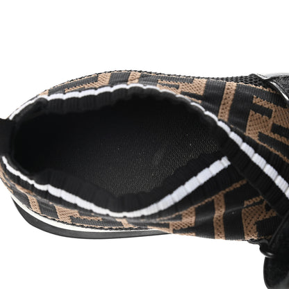 Fendi Stretch Yarn FF Stiff Band Rockoko Sneakers 39 Black White Tobacco 17 of 24