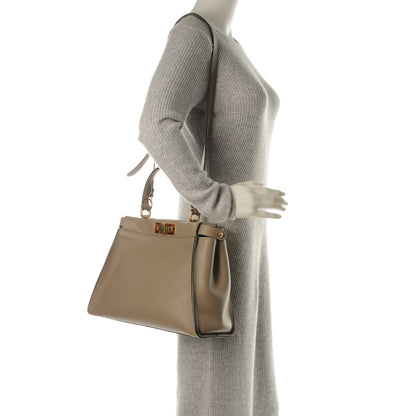 Fendi Vitello Seta Plexiglass Tortoise Medium Peekaboo Iconic Satchel Tortora 2 of 9