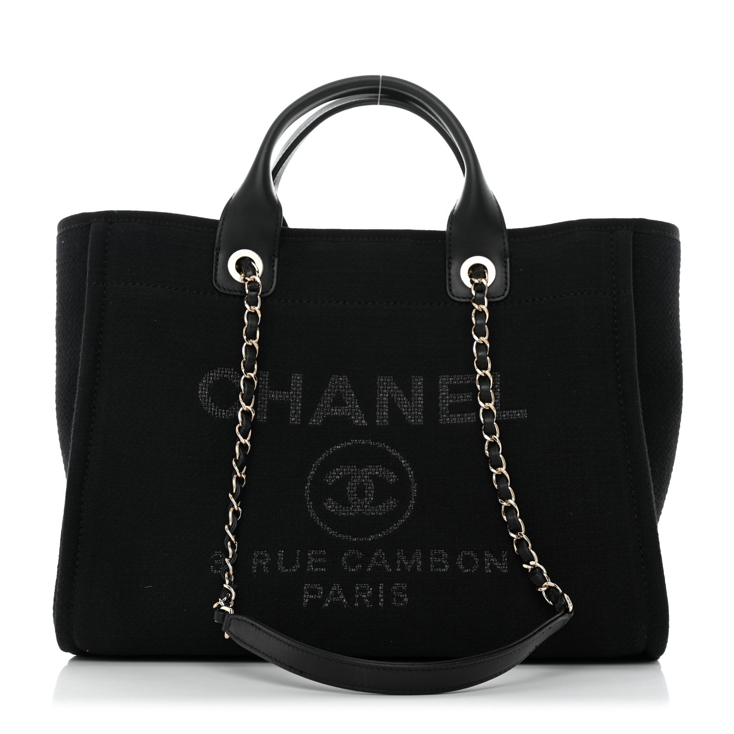 Chanel Mixed Fibers Small Deauville Tote Black 1 of 11