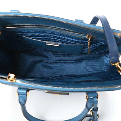 Prada Saffiano Lux Colorblock Medium Galleria Double Zip Tote Bluette Cobalto 5 of 9
