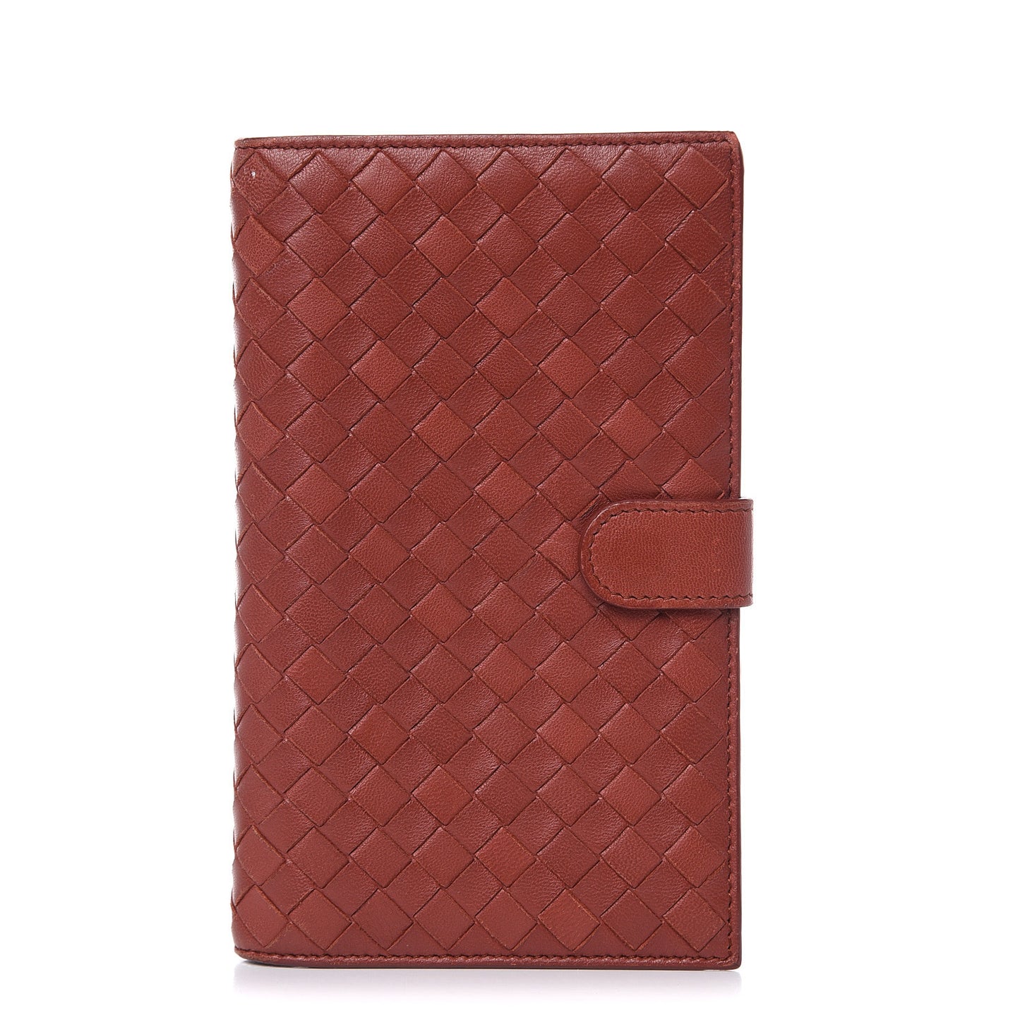 Nappa Intrecciato Continental Snap Wallet Brique