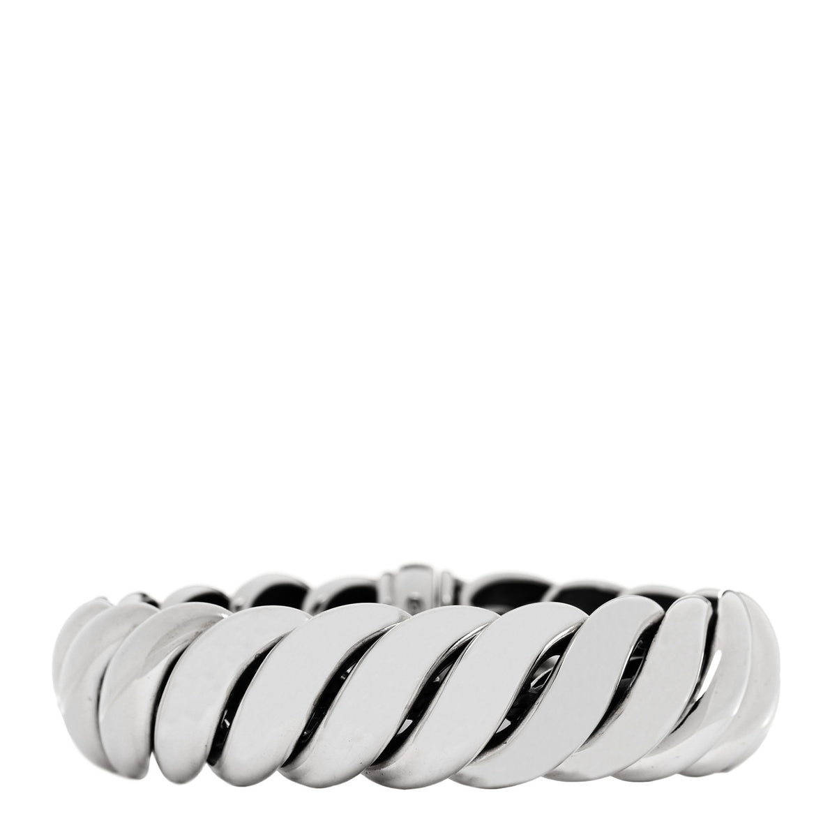 Sterling Silver 20mm Sculpted Cable Link Bracelet