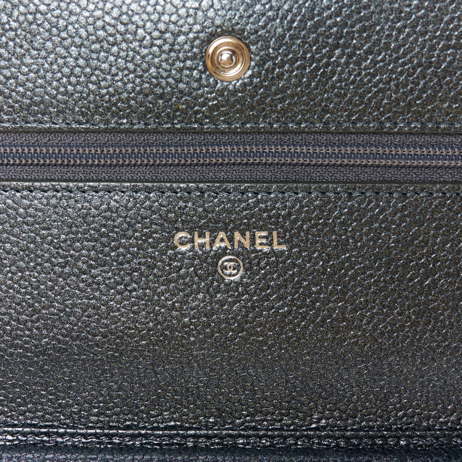 Chanel Pearly Caviar Quilted Wallet on Chain WOC Grey 6 of 12