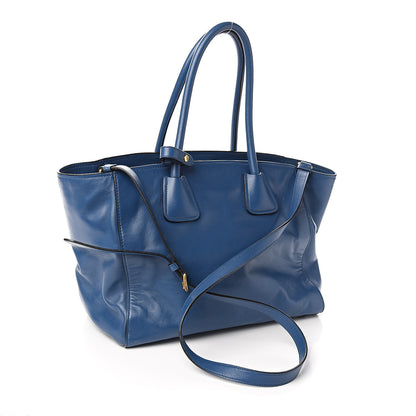 Prada Glace Calf Shopping Tote Bluette 2 of 10