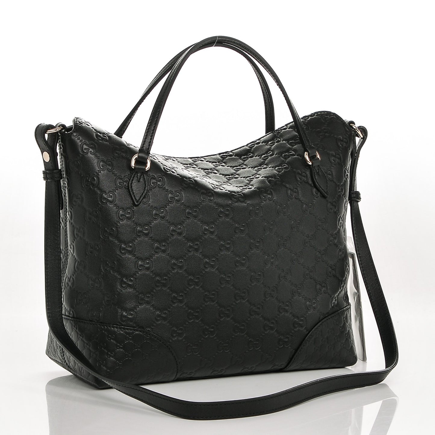 Guccissima Medium Bree Foldover Tote Black