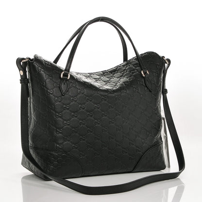 Gucci Guccissima Medium Bree Foldover Tote Black 3 of 7